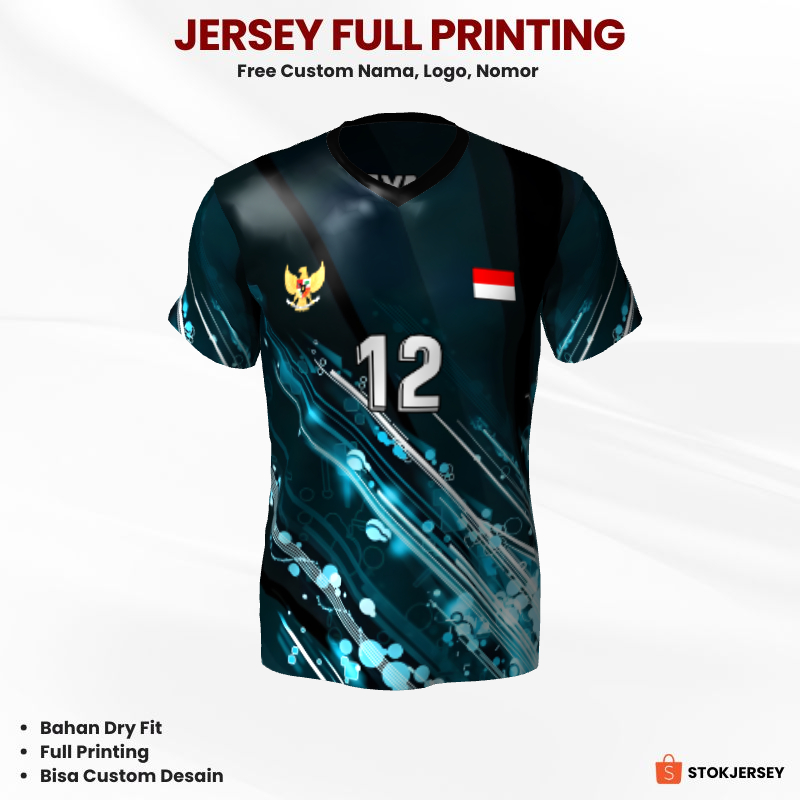 Kaos Jersey Volly Tosca Hijau Tua Motif Abstrak 369 - Jersey Olahraga Custom