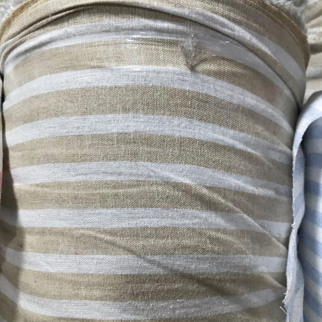 kain katun linen motif ~ kain katun linen motif salur ~ kain katun linen stripe ~ katun linen