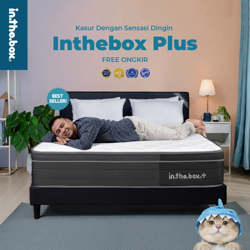 In The Box Plus Kasur Pocket Spring Tebal 32 cm Gratis Bantal