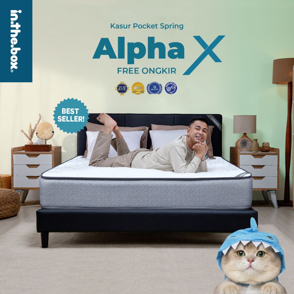 INTHEBOX ALPHA X - Kasur Springbed - FREE Bantal - Ukuran kasur 90x200, 100x200, 120x200, 140x200, 1