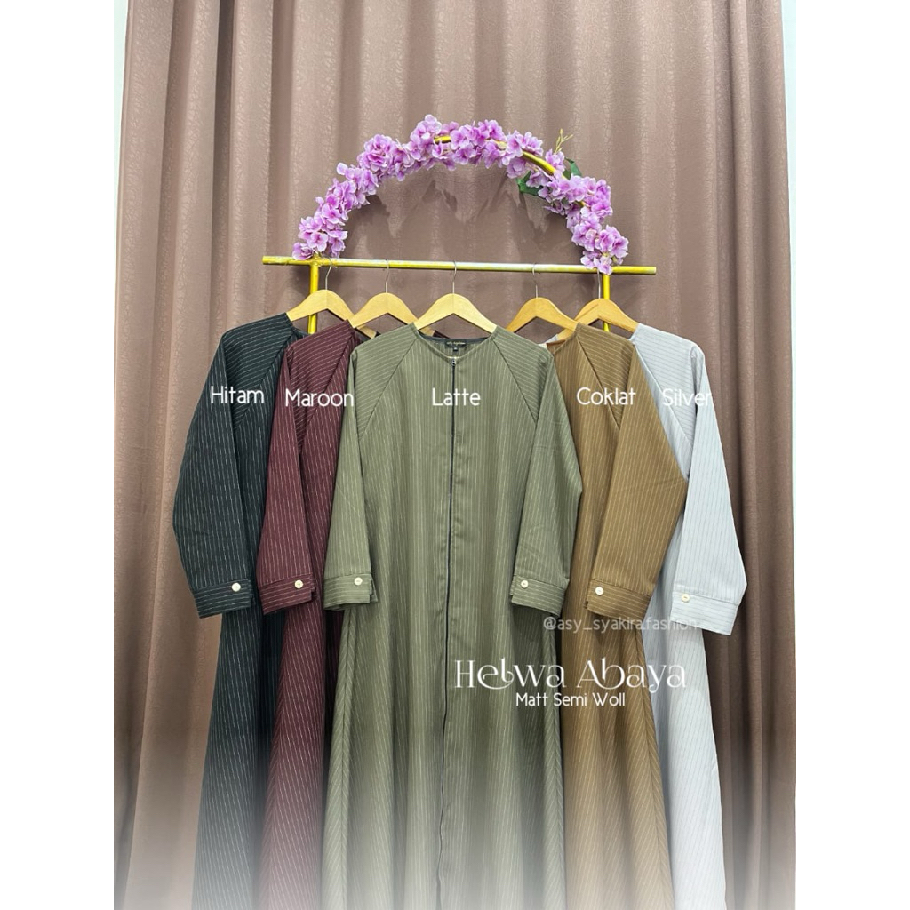 Helwa Abaya-Abaya hitam stripe-By Asy Syakira Fashion Temboro