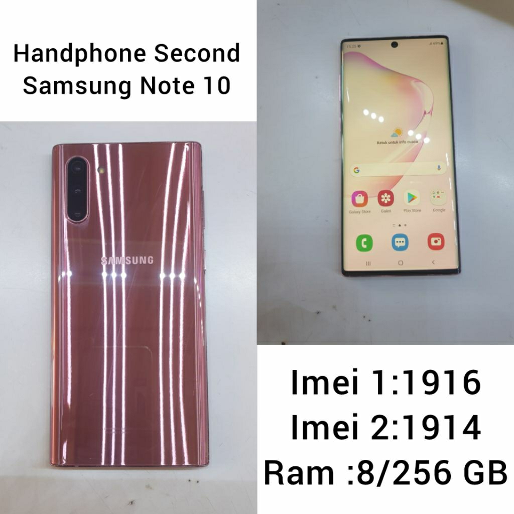 HANDPHONE SECOND SAMSUNG NOTE 10(HARAP MEMBACA DESKRIPSI TERLEBIH DAHULU)