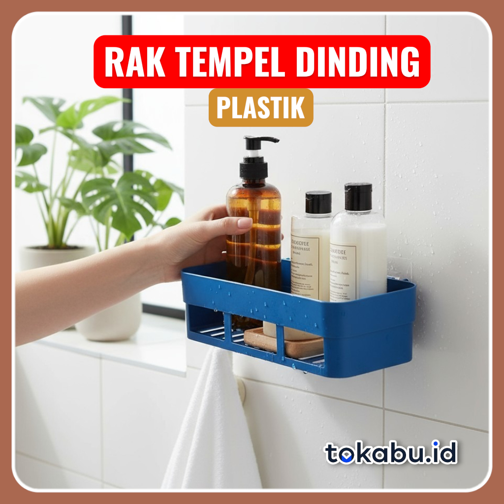 Rak Kamar Mandi Tempel Plastik / Rak Dinding Kamar Mandi Tempel / Tempat Sabun Plastik Kuat Kokoh