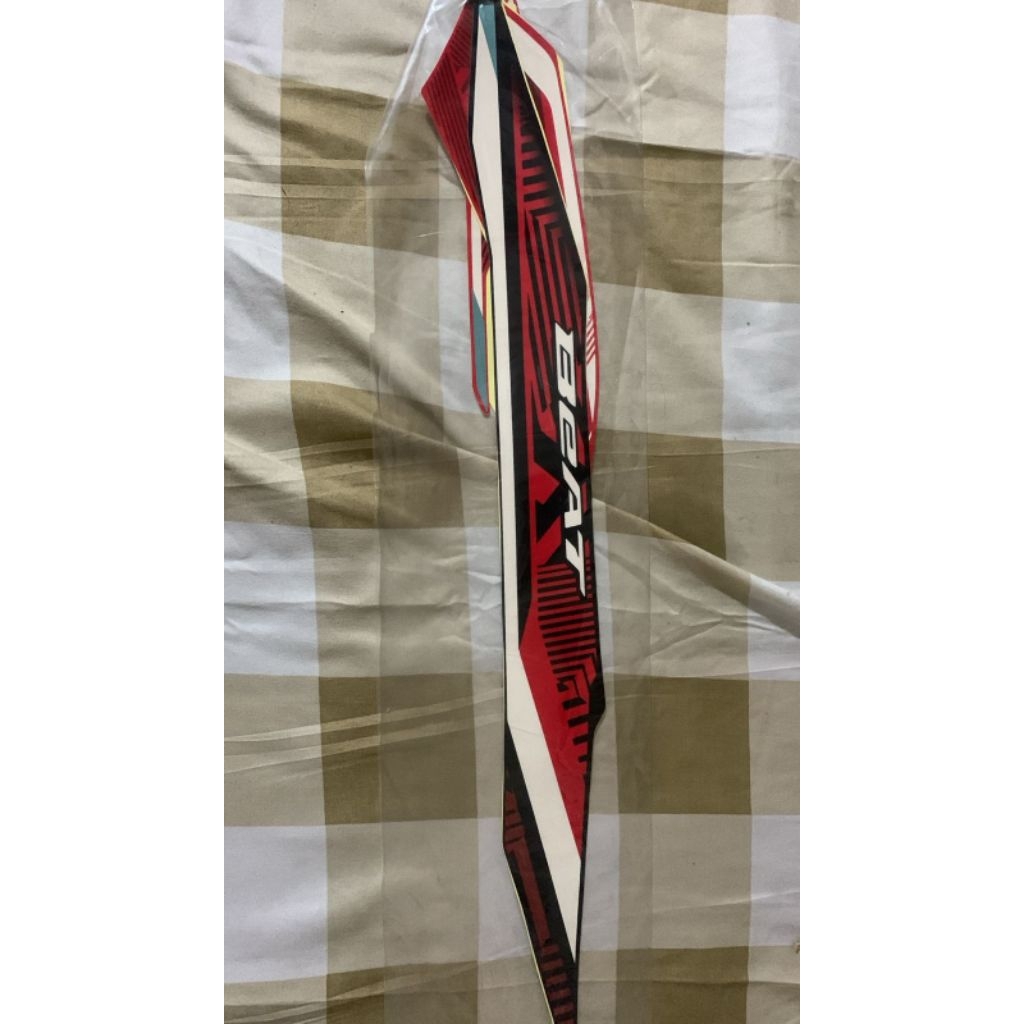 STRIPING/STICKER HONDA BEAT FI NEW 2021 2022 WARNA MERAH HITAM Motor Motorcycle