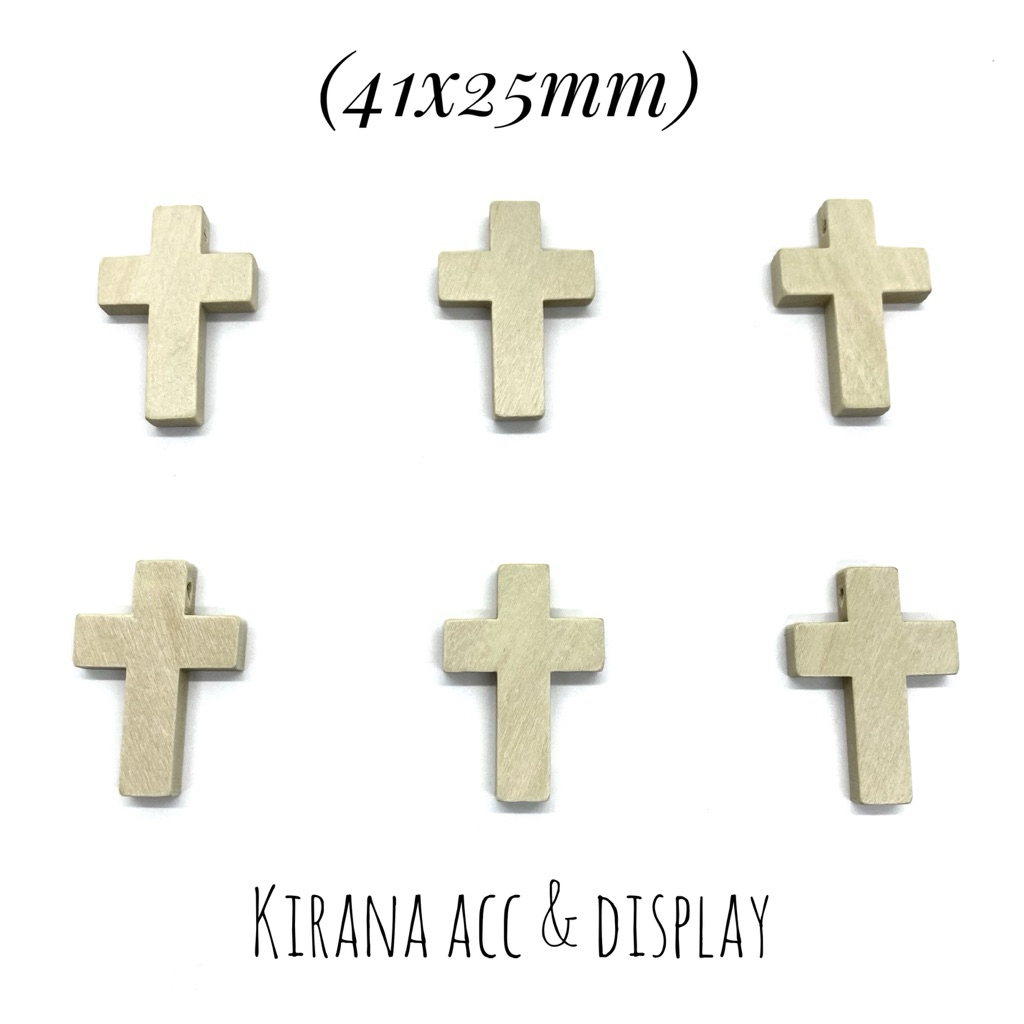 Mote Salib kayu / Bahan Rosario/ Gelang / Kalung