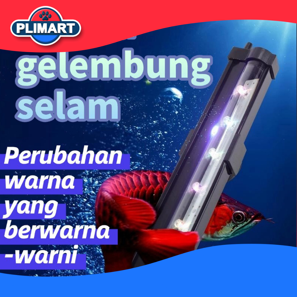 LED Lampu Celup Aquarium lampu gelembung batu aerator lampu akuarium Changing Akuarium Ikan