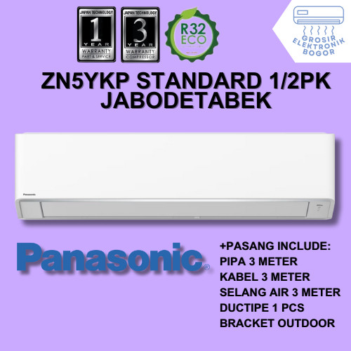 FREE PASANG + AKSESORIS AC Panasonic 1/2 PK ZN5 STANDARD Grosir Elektronik Bogor