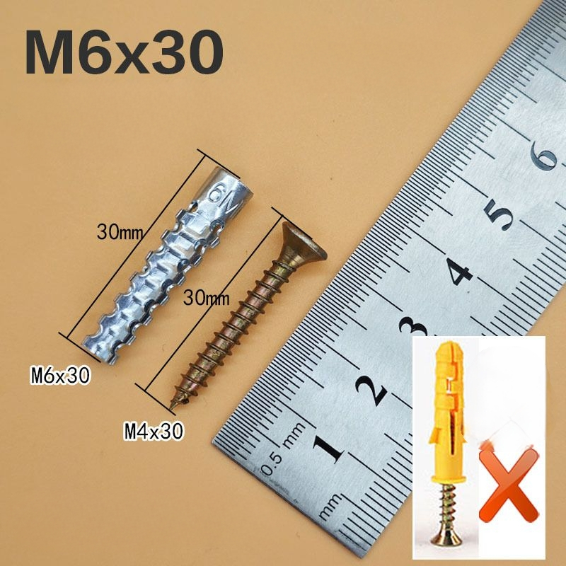 1 set Skrup tembok dan fisher besi S6 bukan plastik ukuran 6x30mm