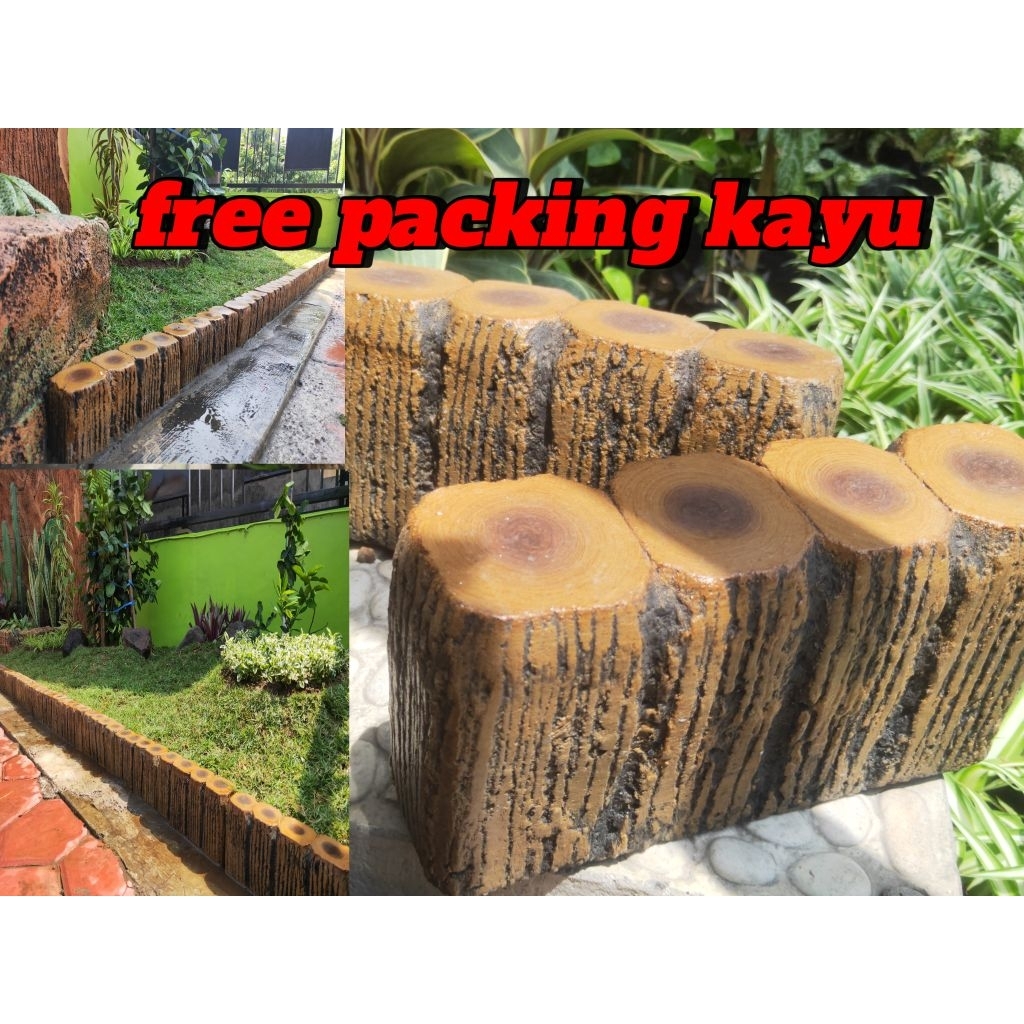 Pagar Taman.. Pembatas Taman.. motif kayu