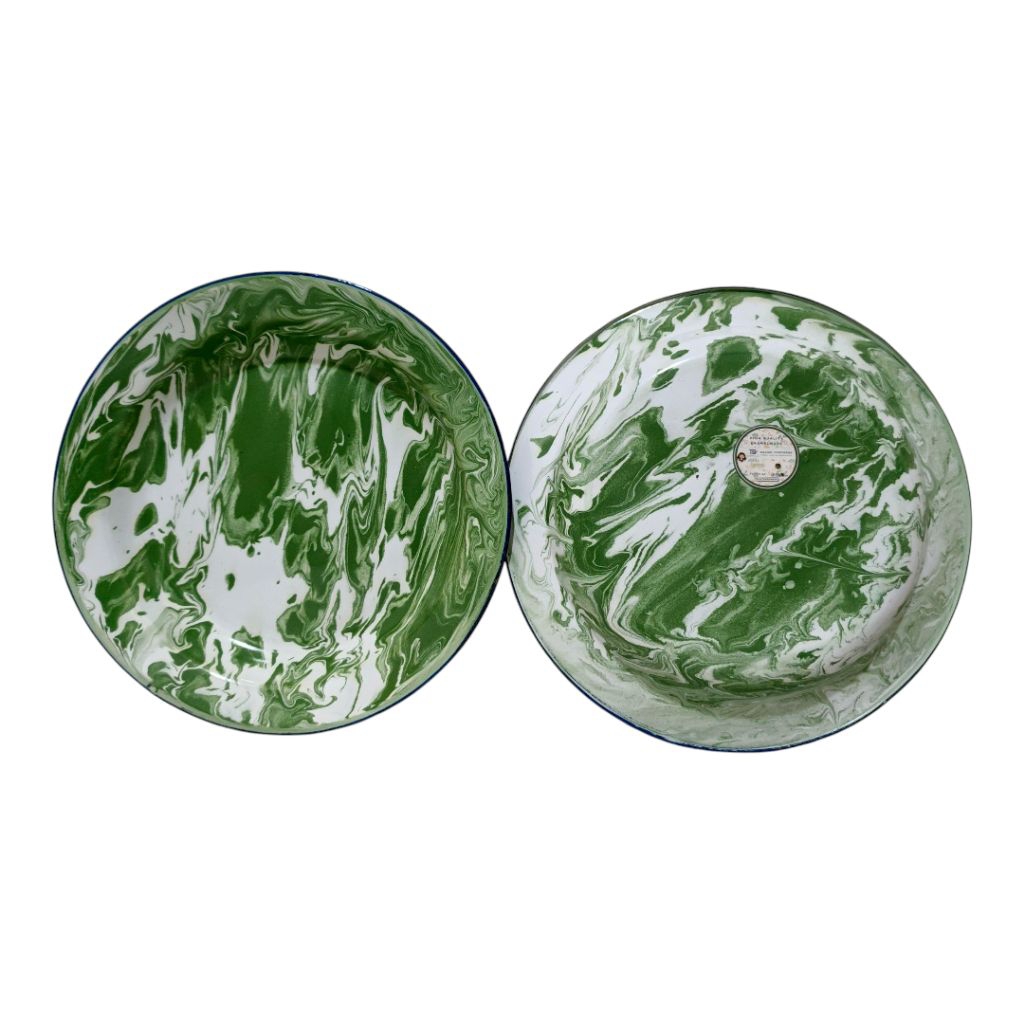 Piring seng enamel lurik 20cm/ Piring seng lurik / piring seng blirik / piring seng blurik / piring 