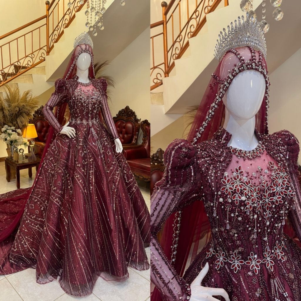 Gaun pengantin terbaru | Gaun pengantin mewah elegan | Gaun pengantin wedding | Gaun pengantin premi