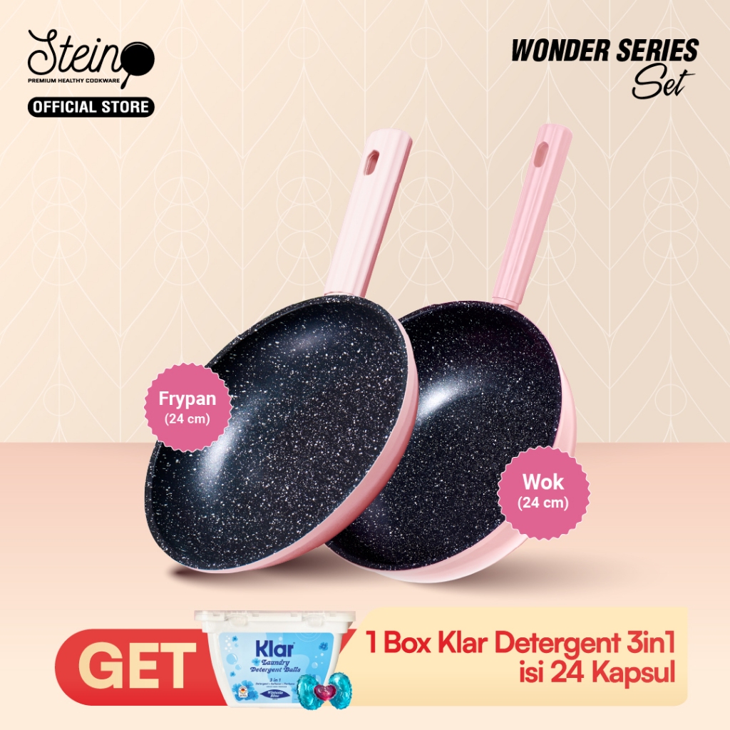 STEIN WONDER SERIES SET 2PCS | Panci Set Wok Pan 24cm & Fry Pan 24cm