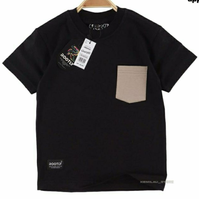 kaos polos Ranau hitam 1-12 tahun - atasan anak - distro anak - kaos anak - oblong anak