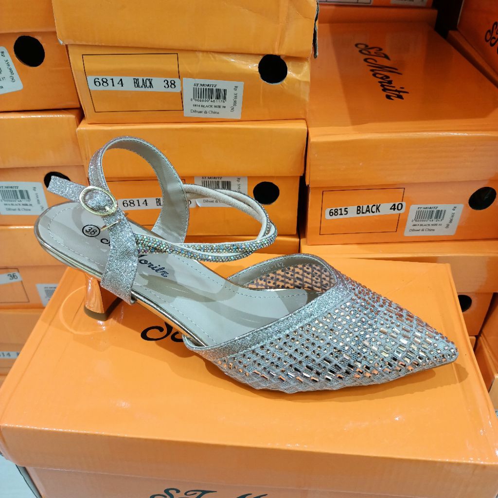 sepatu sandal wanita pesta heels 7cm ST.MORITZ original