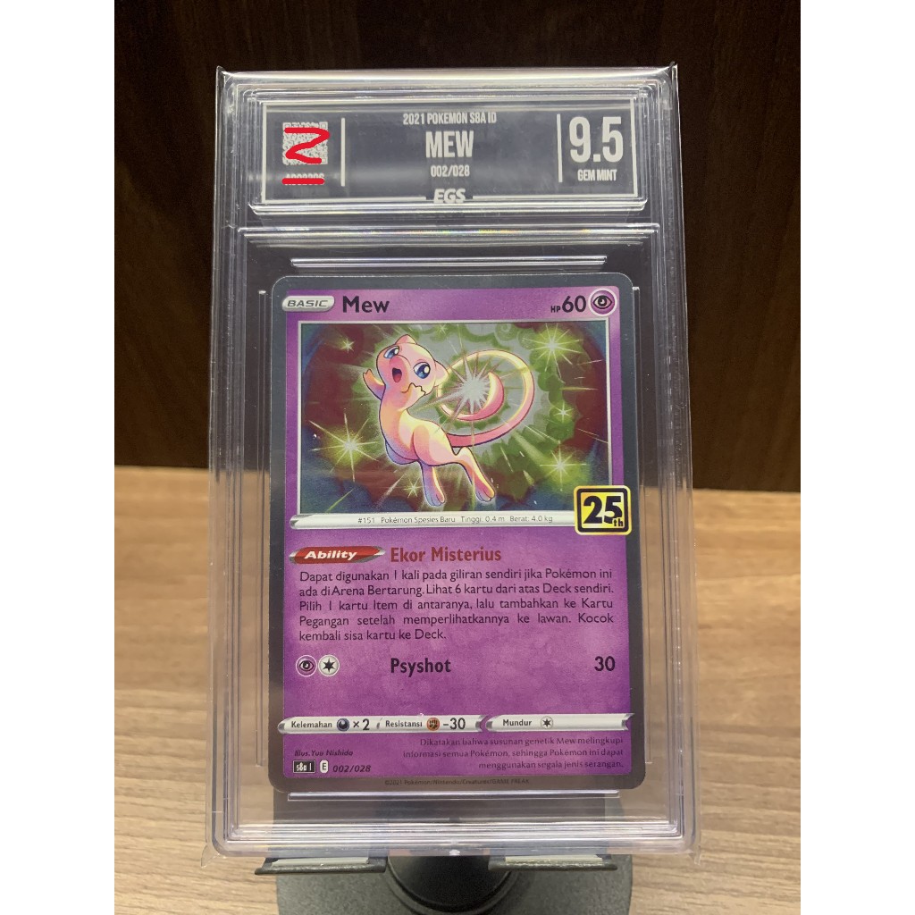 Pokemon TCG Kartu "Mew 25th anniv" Versi Indonesia Grading / Graded Slab EGS bukan PSA ORI