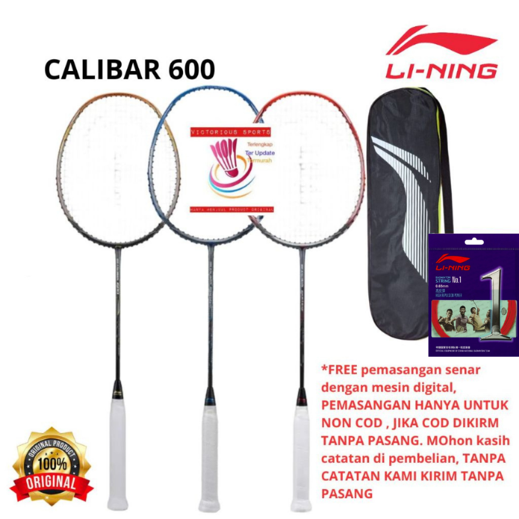 RAKET BADMINTON BULUTANGKIS LINING 3D CALIBAR 600 600 B BOOST ORIGINAL