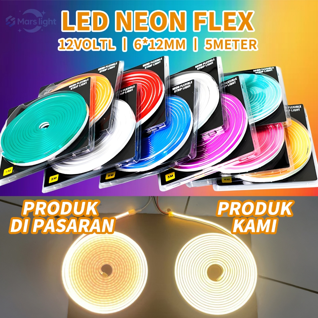 NEON FLEX LAMPU LED STRIP SELANG 12V PANJANG 5M 12V KUALITAS SUPER BAGUS NEON BOX AD SPANDUK