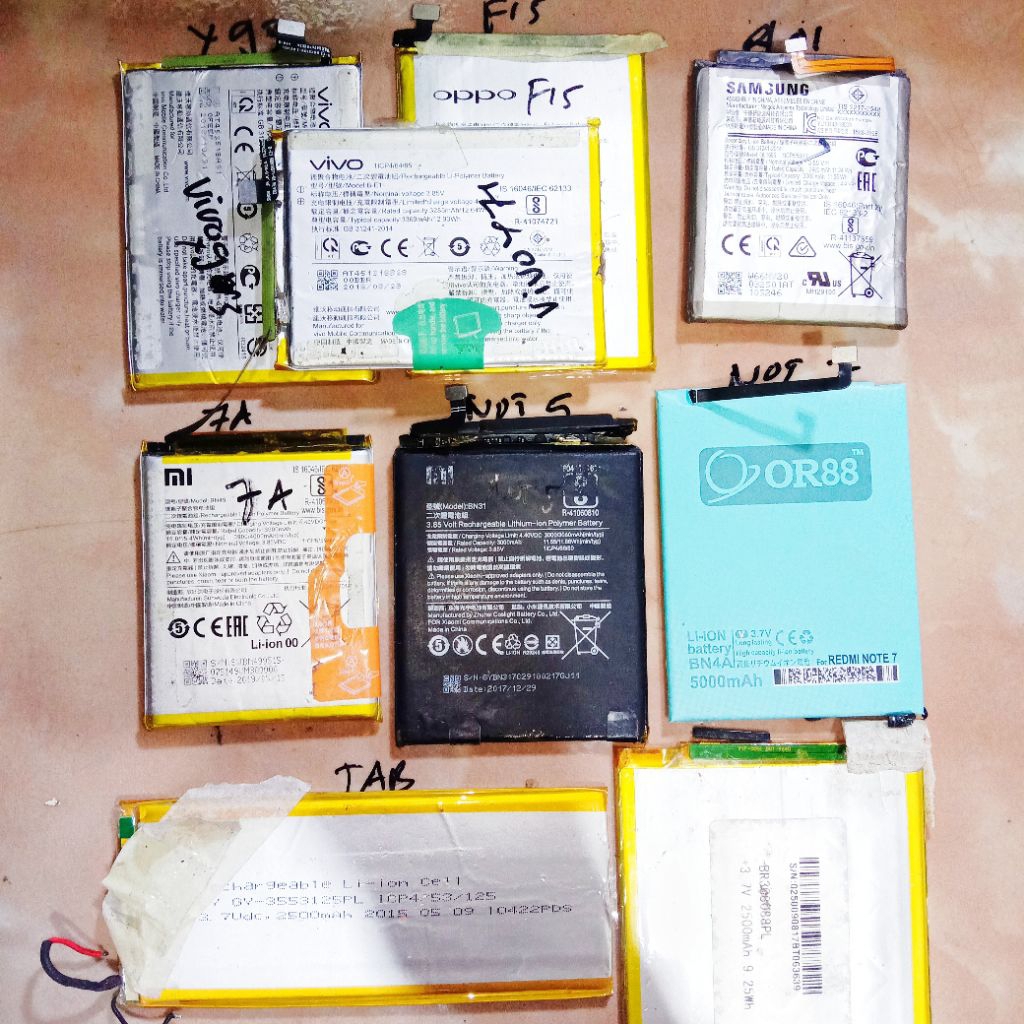 batre hp dan laptop original cabutan all merk (Vivo y93/Vivo y71/xiomi 7a/xiomi not5/xiomi not7/Sams