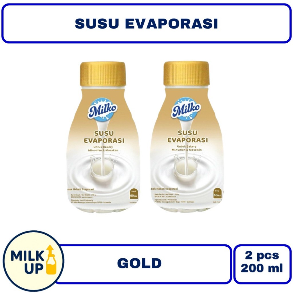MILKO SUSU EVAPORASI GOLD isi 2 botol x 200 ml