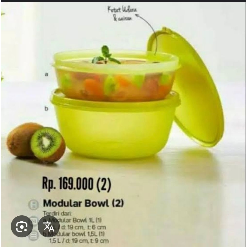 Modular Bowl Set 2 Pcs Tupperware
