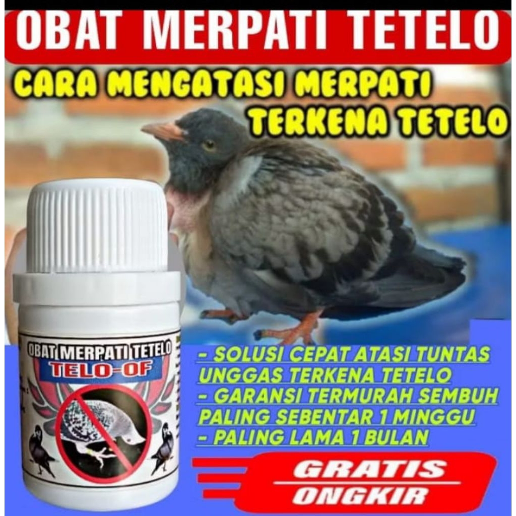 TETELO OF OBAT MERPATI TETELO OF ISI 100 BUTIR paling ampuh sembuh dalam 1 Minggu nutribird tengo te