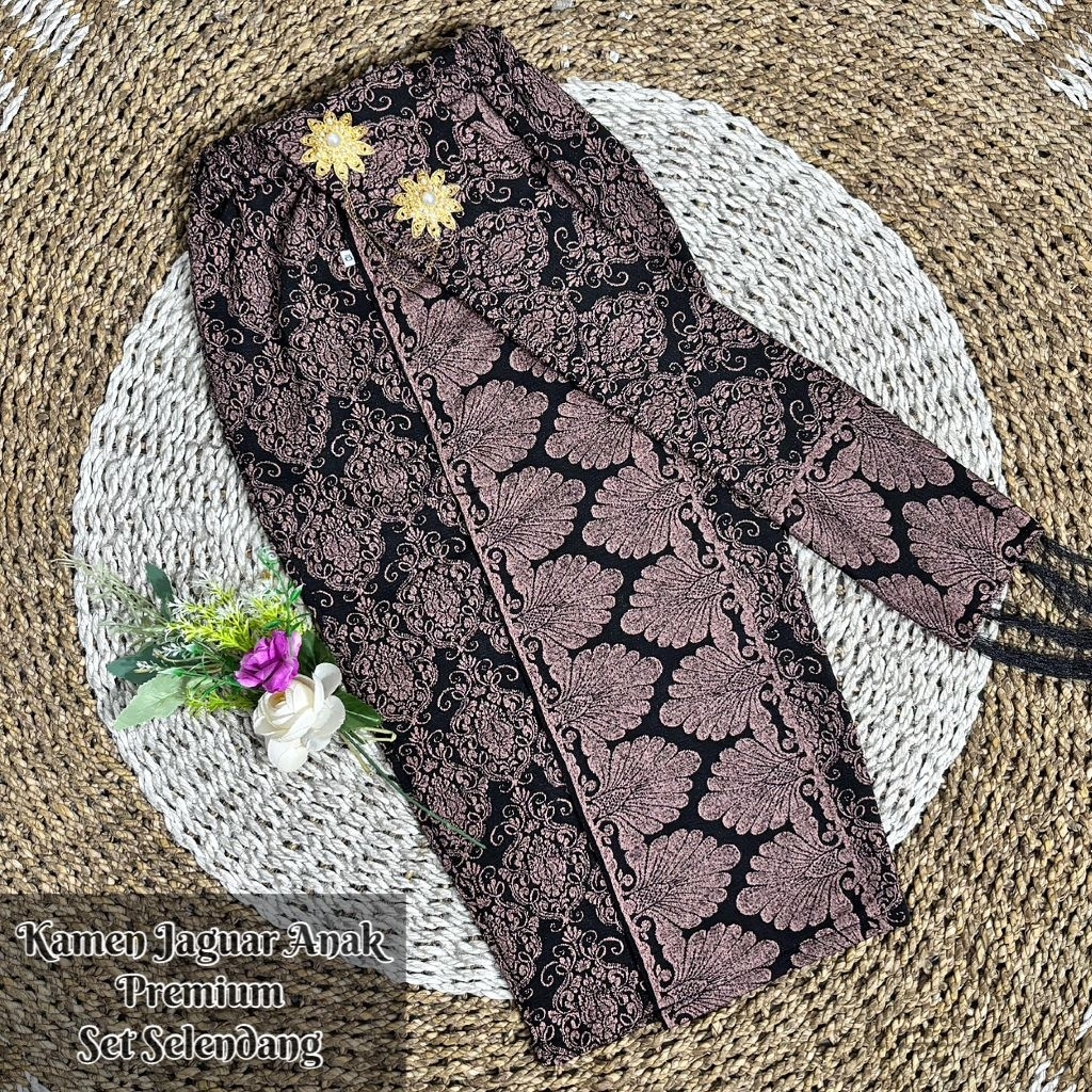 Kamen Jaguar Anak Set Selendang Premium Terbaru|Kamen Anak Jaguar Set Selendang Premium Terbaru