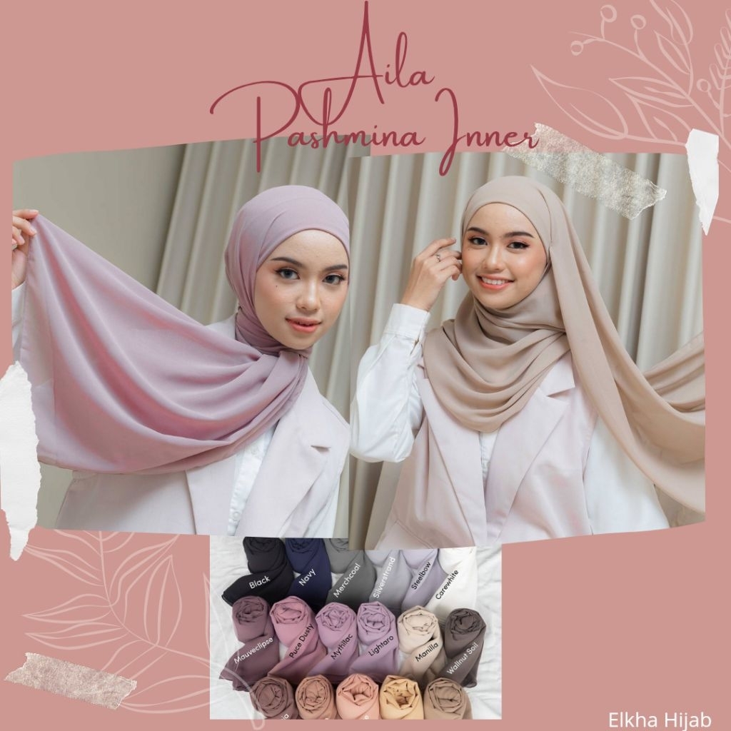 Aila Pashmina Inner Ceruty Baby Doll | Pashmina Ceruty Instan | Pashmina Inner Instan