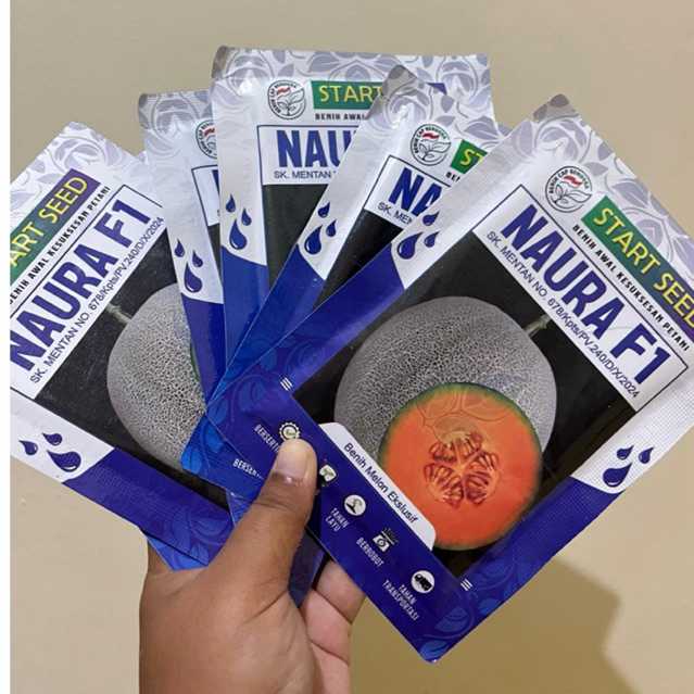 Benih Melon  Jumbo Naura f1 20gram ( benih tahan virus dan simpan lapak) isi 900bj