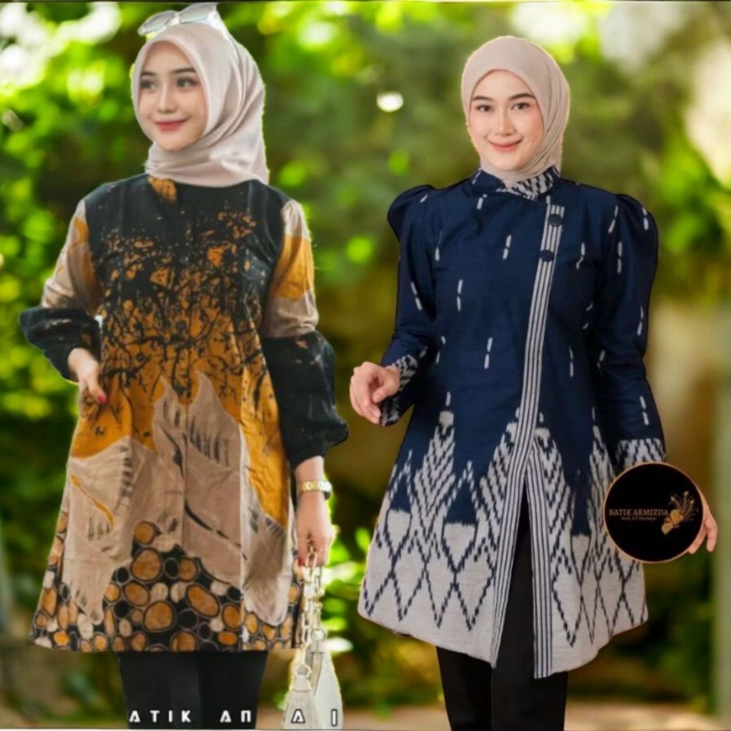 TUNIK BATIK WANITA ATASAN MODEL BOLERO TERBARU M L XL XXL XXXL