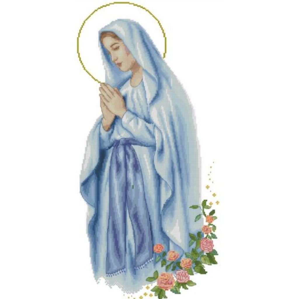 pola kristik bunda maria cetak tanpa kain dan benang