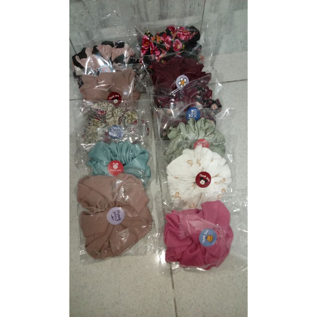 ikat rambut(5pcs+1bonus)/ikat rambut murah/ikat rambut random/scrunchy Cepol hijab/(dikirim5pcs rand