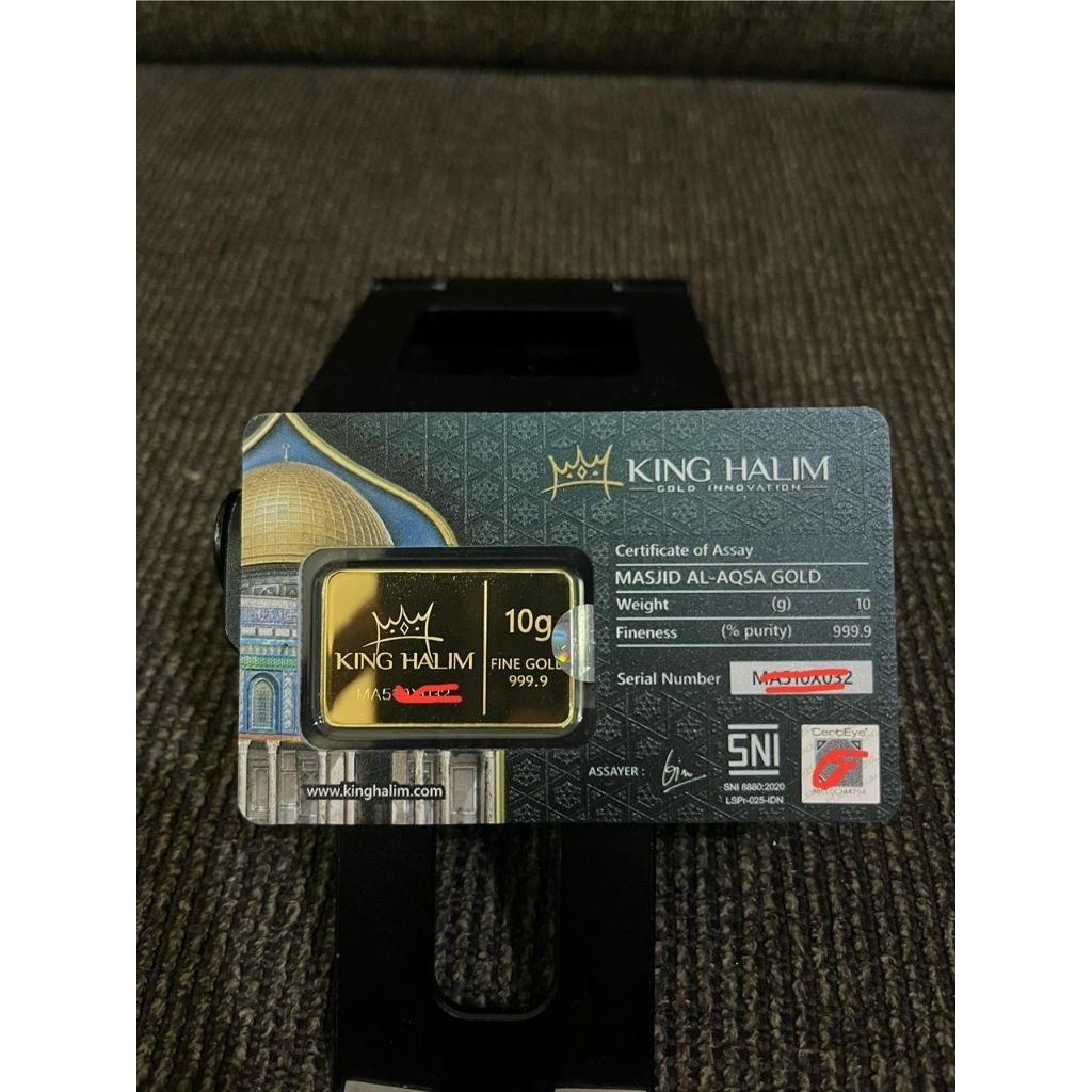 Emas Batangan King Halim 10 gram Certieye Original