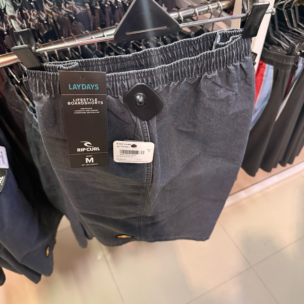 celana pendek pria rip curl original bad acid volley blak