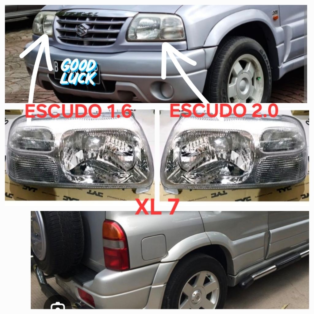 ESCUDO 1600 DAN 2000 ESCUDO 1.6 dan 2.0 XL7 XL 7 HEADLAMP HEAD LAMP LAMPU BESAR