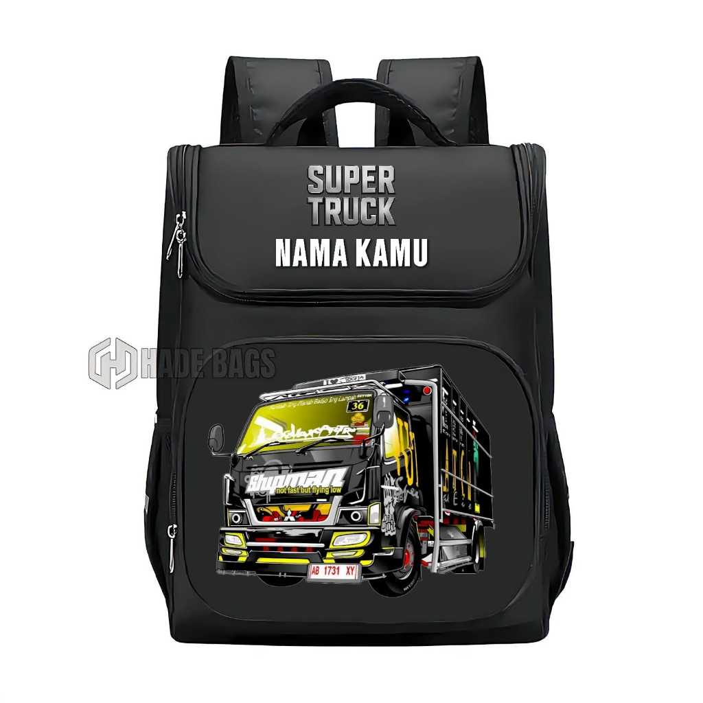 Hade Bags Tas Ransel Anak Custom Nama Foto Super Truck || Tas Sekolah Anak Custom Nama