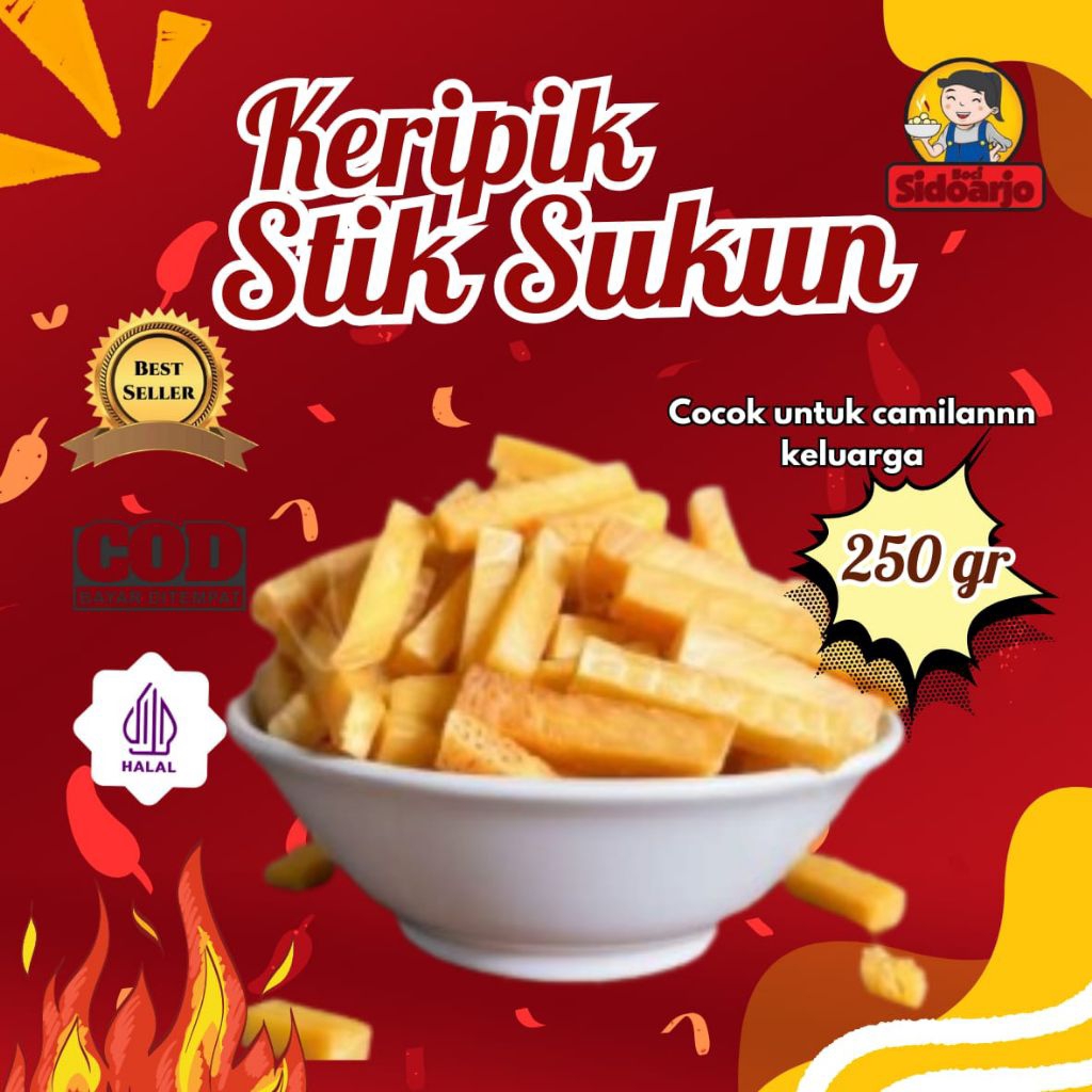 Keripik STIK SUKUN Mentega Super Original Kemasan 250 Gr Renyah Gurih Asin Enak Murah Halal Camilan 