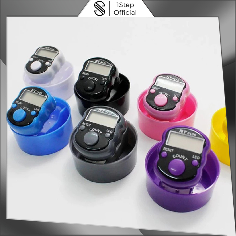 1step Tasbih Digital LED Mini Alat Hitung Jari Free Kotak Model Bulat R1188