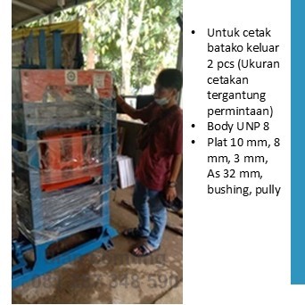 Mesin Press Batako Sistem Vibro UNP8 Plus Dinamo Penggerak