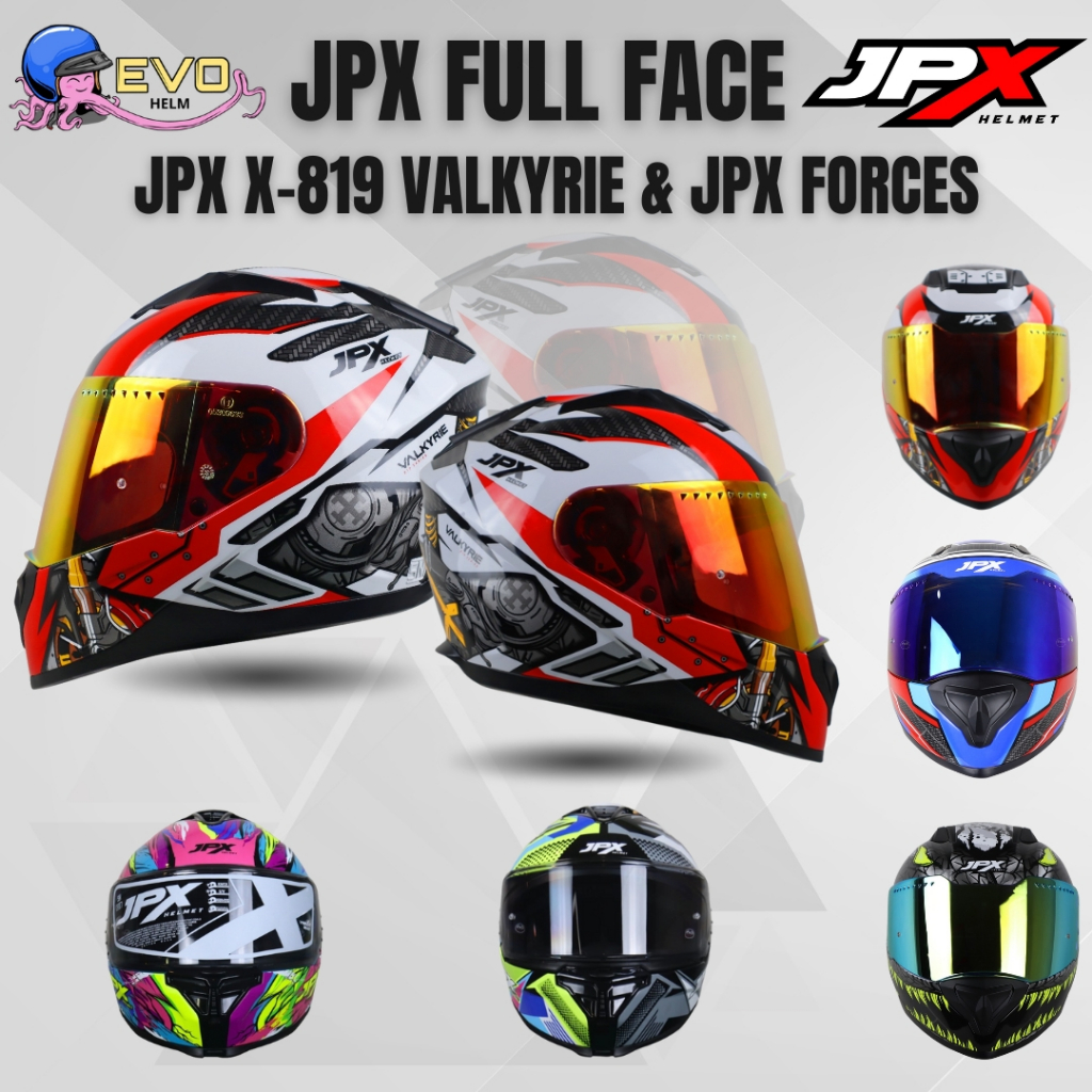 HELM JPX X-819 VALKYRIE & JPX FORCES MOTIF TERLARIS FULL FACE PEMBALAP MOTOGP, JPX HELMET OFFICIAL