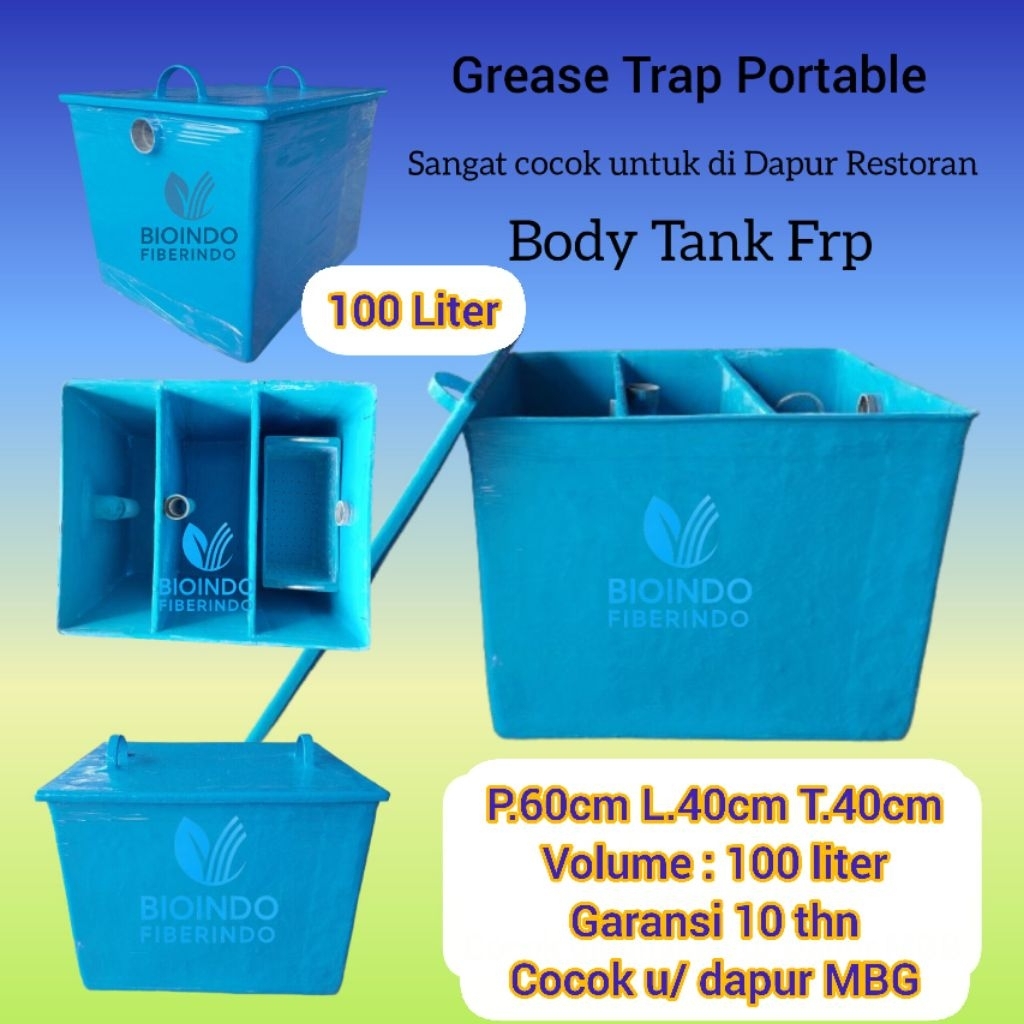 Greasetrap 100 liter Bioindo, Grease trap penjebak lemak, Grease Trap Portable GT 100, IPAL MBG