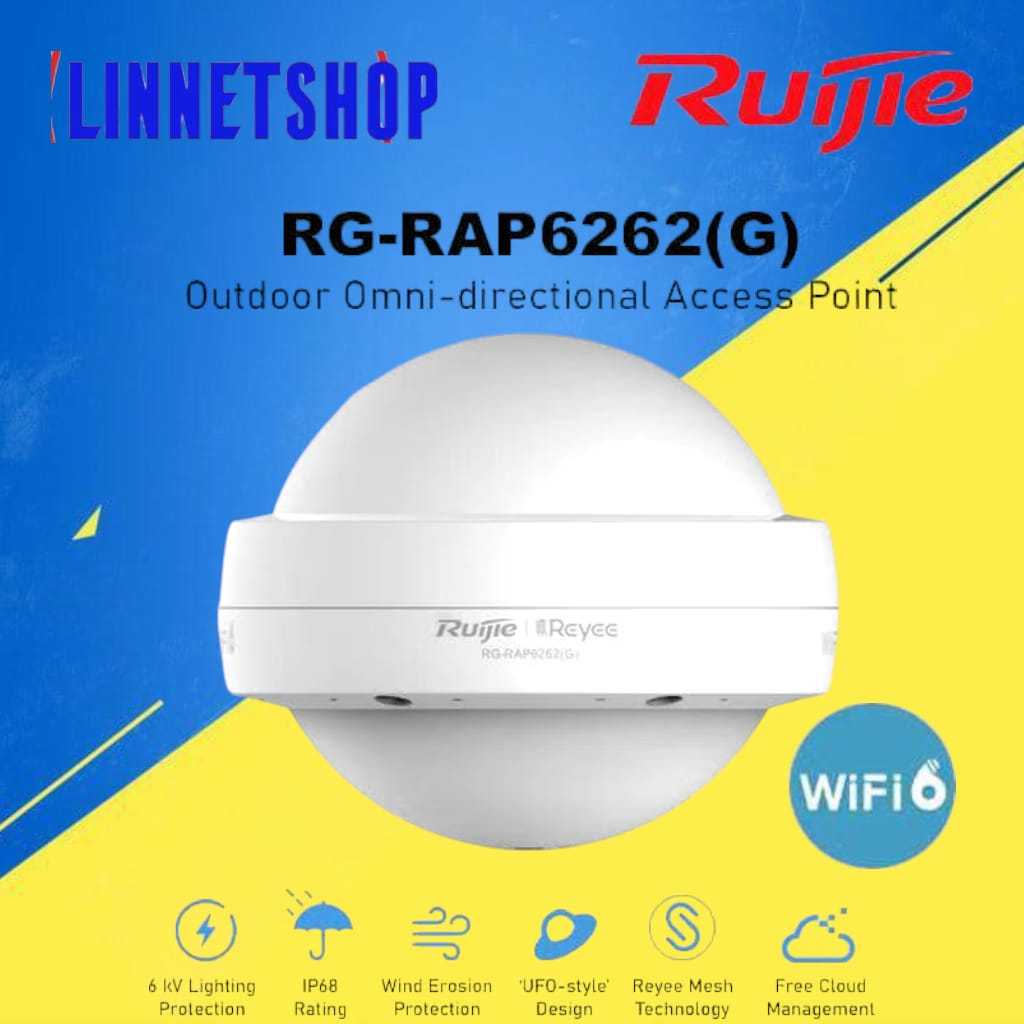 Ruijie RG-RAP6262(G) RUIJIE Akses Poin Omni-direksional Outdoor Wi-Fi 6 - LN