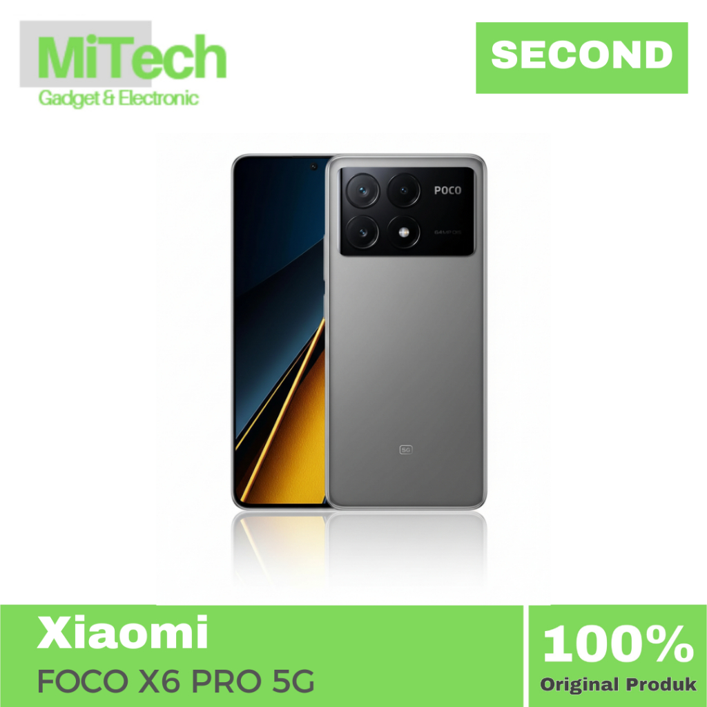 HP BEKAS - XIAOMI POCO X6 Pro 5G 12GB/512GB 8300-Ultra AMOLED 1.5K 120Hz 64MP 67W SECOND