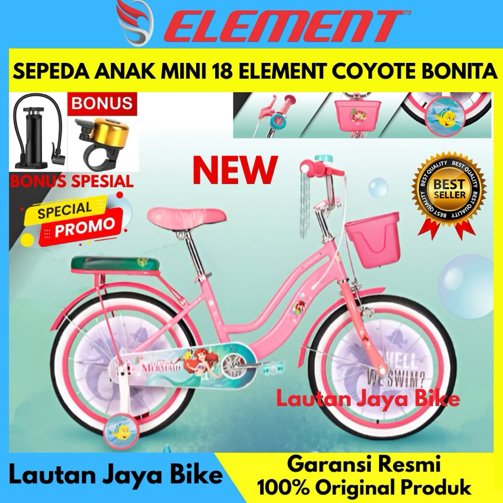 Sepeda Anak Perempuan 18 Element Coyote Bonita Terbaru