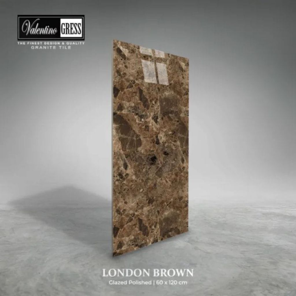 Granit Lantai 60x120 Valentino gress LONDON BROWN | GLOSSY