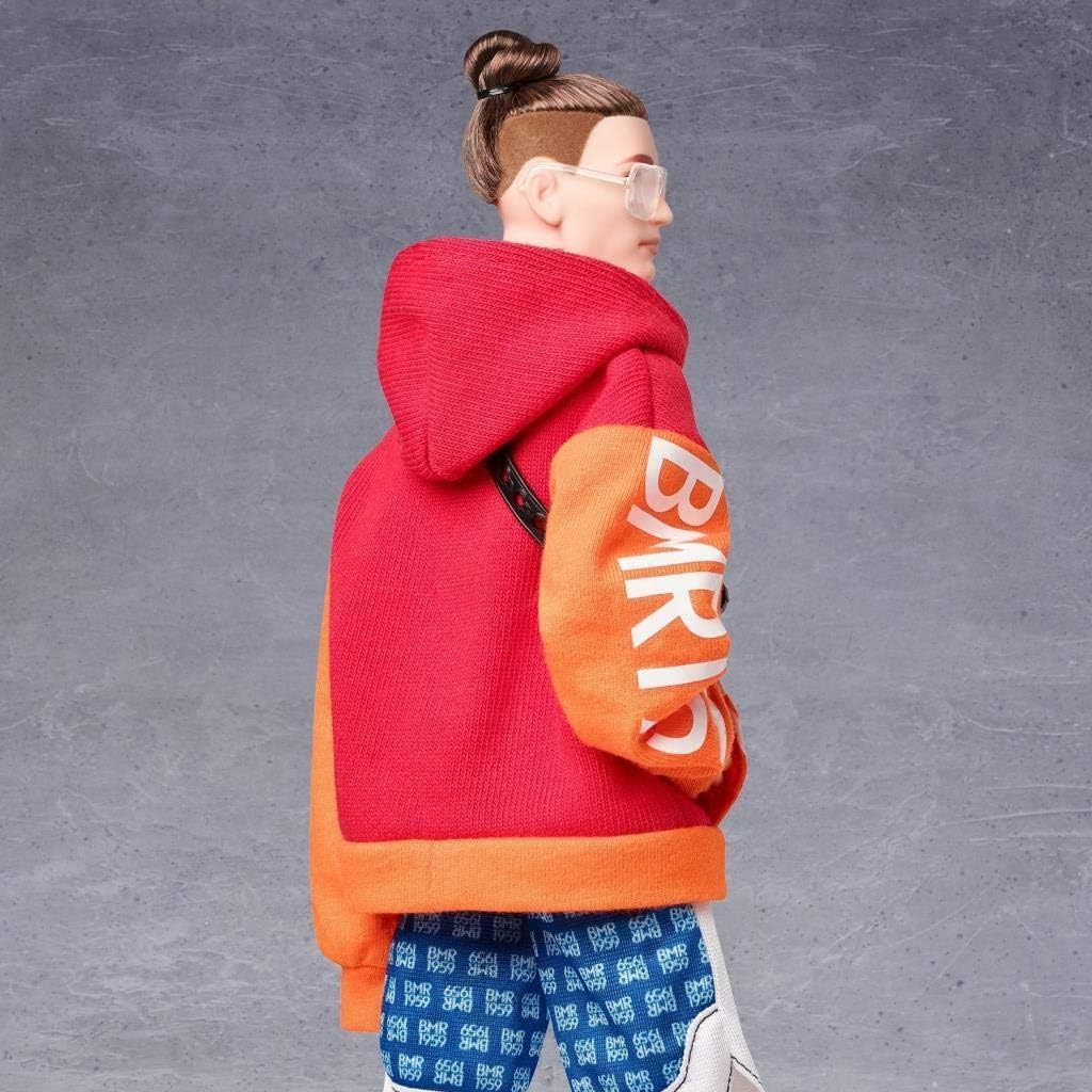 LIMITED EDITION Barbie BMR1959 Ken Fully Poseable Fashion Doll with Bun, in Bold Logo Hoodie and