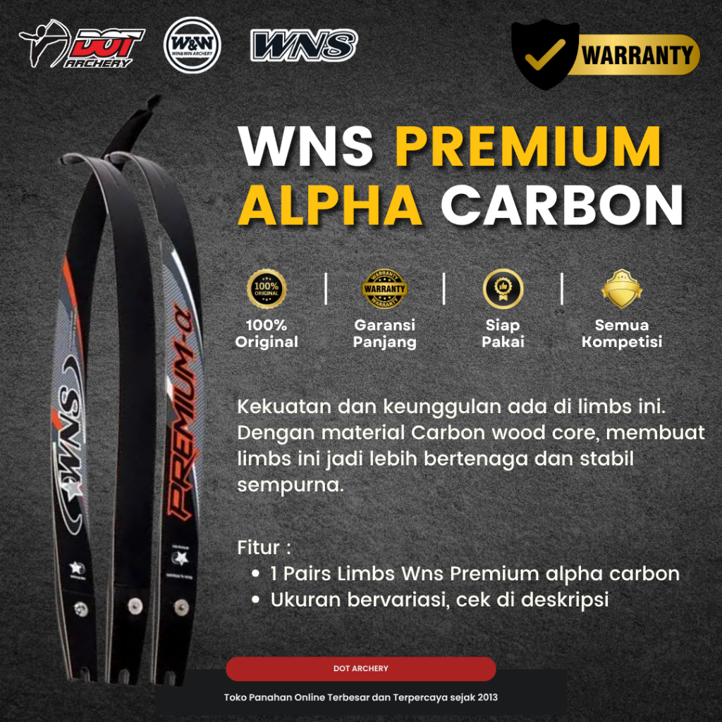 Limbs Recurve ILF Carbon | Limbs Wns premium alpha carbon woodcore | Limbs Recurve pemula - atlet