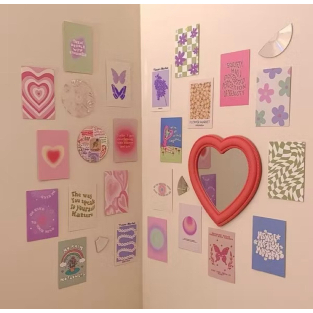 Sticker / Poster Dinding Mini Asthetic  Ala Korea