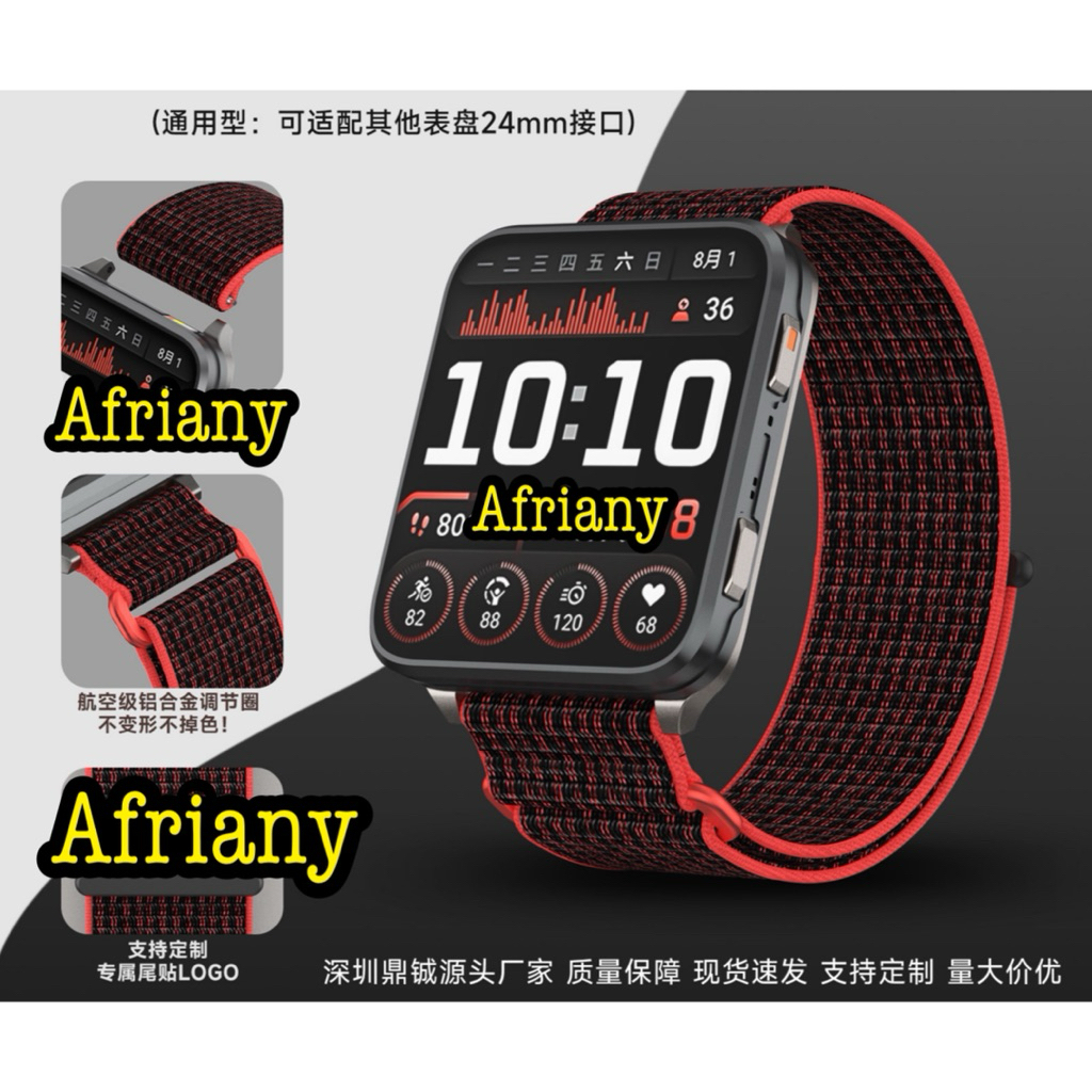 Strap Nylon Smartwatch 24mm Smartwatch Suunto 7 9 Baro Tali Pengganti Smartwatch Suunto 7 9 Baro Bah