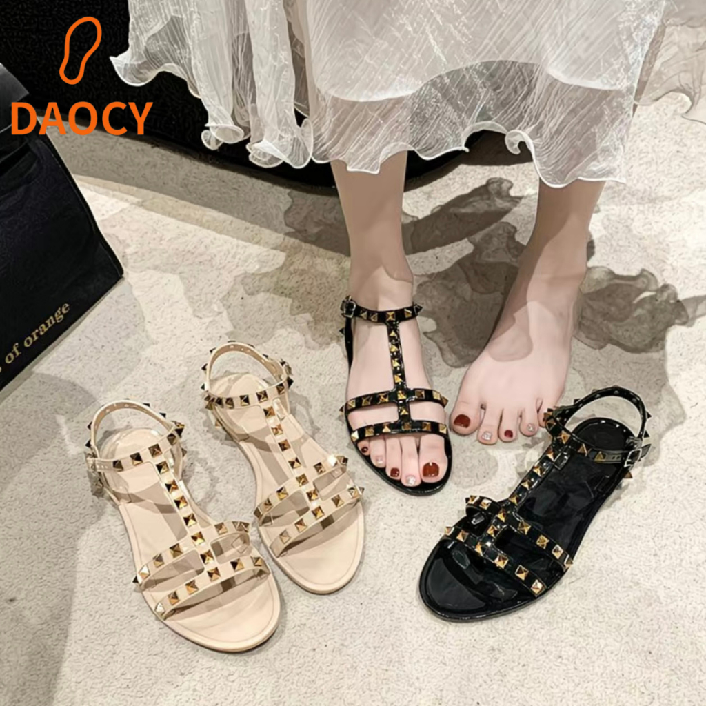 [ BISA INSTANT] Sandal Jelly Wanita Terbaru/Sendal Flat Tali Karet/Sandal Flat Wanita Tali Duri