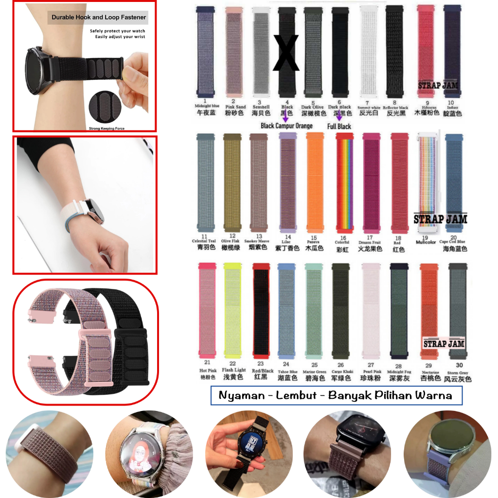 Sport Loop Strap 22mm Universal - Tali Jam Tangan Velcro Quick Release